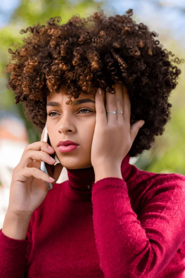 woman talking on Samsung smartphone